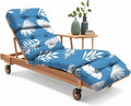 Outdoor Chaise Lounge Chair Cushion 75.1 x 22.8 x 4.7 Inches 100% Waterproof Replacement Cotton Patio Pool Lounge Chair Cushion for Outdoor Furniture with Ties, Blue Leaf