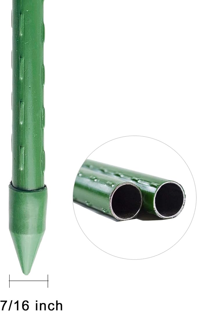 WAENLIR Garden Stakes 60 inch 5ft Sturdy Tomato Stakes, Plant Stakes for Outdoor Plants, Metal Plant Support Sticks for Gardening, Pack of 50