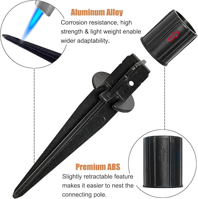 Metal Stakes Solar Lights Replacement Spike - Outdoor Ground Stake for Backyard Garden Lights Landscape Yard Pathway Patio Lamps Pole (Metal-16 Pack) - 0.78x5.36 inches