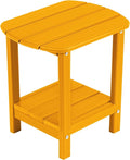 nalone Adirondack Side Table 16.5" Outdoor Side Tables HDPE Plastic Double Patio Small Table for Outdoors (Orange)