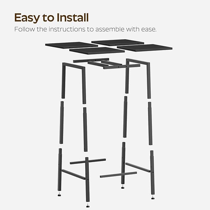 Bar Table, Kitchen Dining Table, Bar Counter Height Table, Pub Color Matching Breakfast Table, for Dining Room, Tavern, Coffee Corner, Party, Black BT02BB