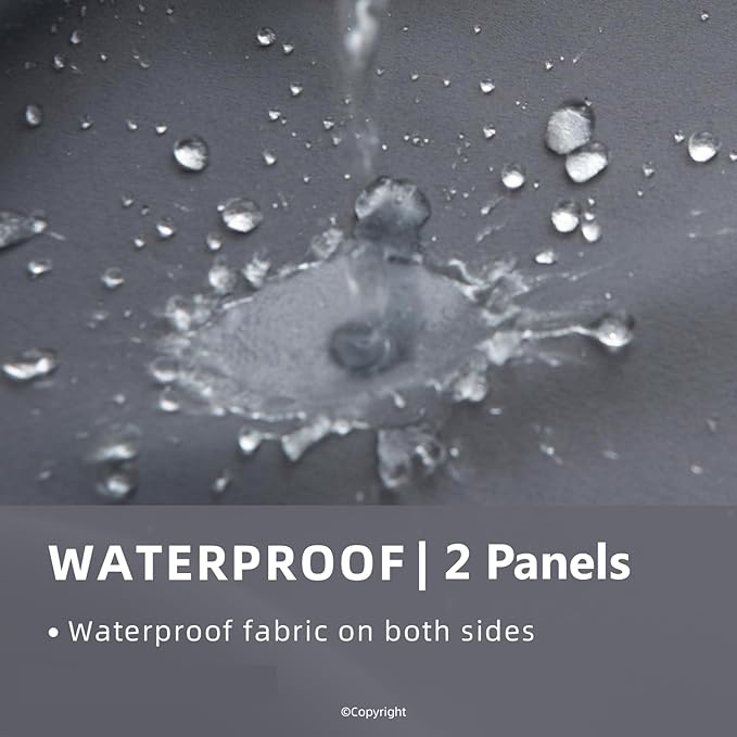 Waterproof Outdoor Curtain W105 x L108 - Grommet Top Sunlight Blocking Window Treatment Drapes Blackout Curtains for Home Bedroom Living Room Patio Porch Pergola Cabana Gazebo ( 2 Panels)