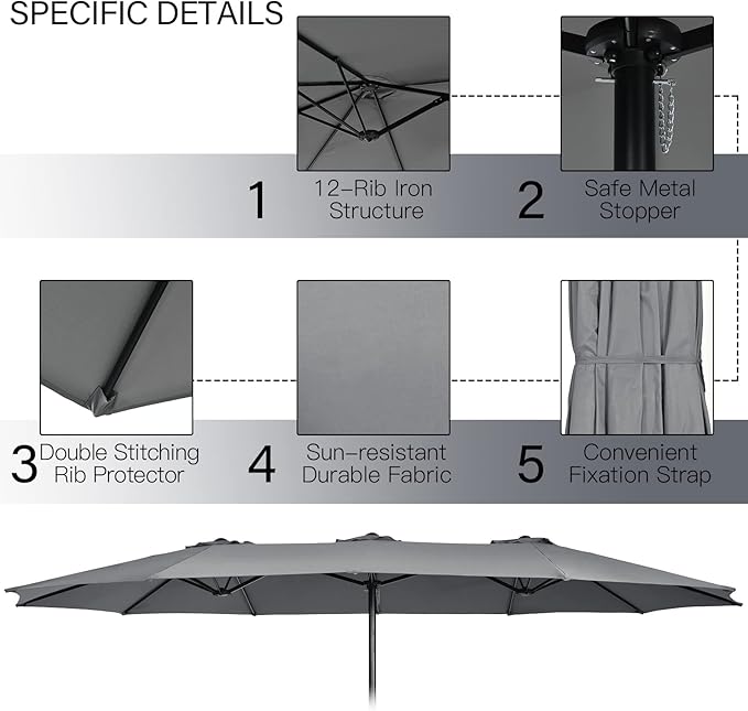 Tangkula 11 Piece Rattan Outdoor Dining Set with 15Ft Patio Umbrella for 8, Outdoor Wicker Table Set with 8 Cushioned Armchairs, Acacia Wood Top, Outdoor Umbrella with Base Included