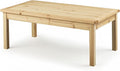 VINGLI Solid Wood Patio Coffee Table, Outdoor Garden Tea Table for Porch Balcony Yard, 44.09" Long Rustic End Table, Weather-Resistant Wooden Console Table