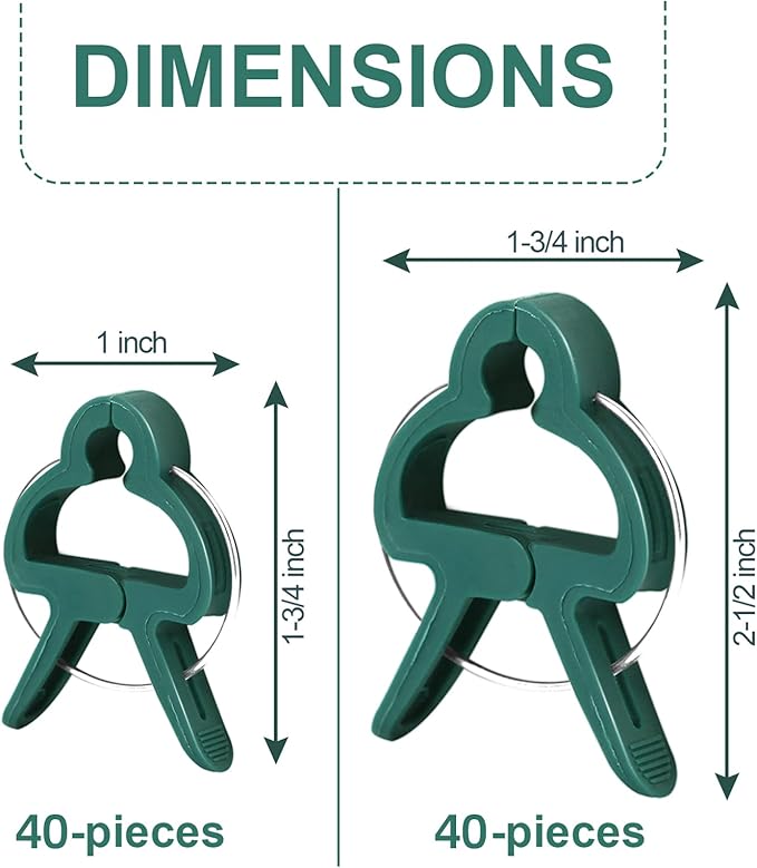 80 Pcs Plant Support Clips,Flower and Vine,Garden Tomato Plant Support Clips for Supporting Stems,Vines Grow Upright Climbing,Tool for Straightening,Tomato Cage,Trellis. 2 Sizes in one Pack