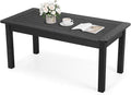 Stoog Outdoor Coffee Table, All-Weather Poly Lumber Patio Side Table, Rectangle End Table for Backyard, Porch, Garden, Balcony & Deck, Black