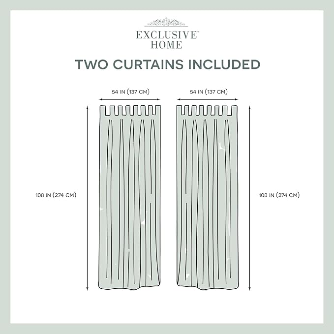Exclusive Home Cabana Solid Indoor/Outdoor Light Filtering Hook-and-Loop Tab Top Curtain Panel Pair, 54"x108", Vanilla