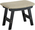 Foot Stool Ottoman Foot Rest Under Desk,Small Stool for Living Room, Bedroom and Kitchen (Black Legs - Beige Stool Surface)