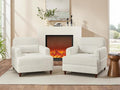 Oversized Chaise Lounge Chair Set of 2, Cloud Fluffy Chaise Sofa Recliner with Adjustable Backrest, Comfy Upholstered Sleeper Couch Bed, Modern Deep Seat Reading Armchair for Living Room, Bedroom