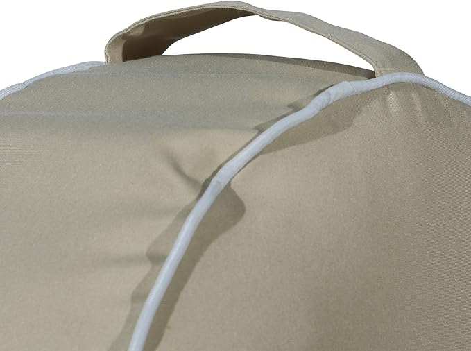 QILLOWAY Indoor/Outdoor Inflatable Stool,Round Ottoman,All Weather Foot Rest for Camping or Home,Tan/Beige