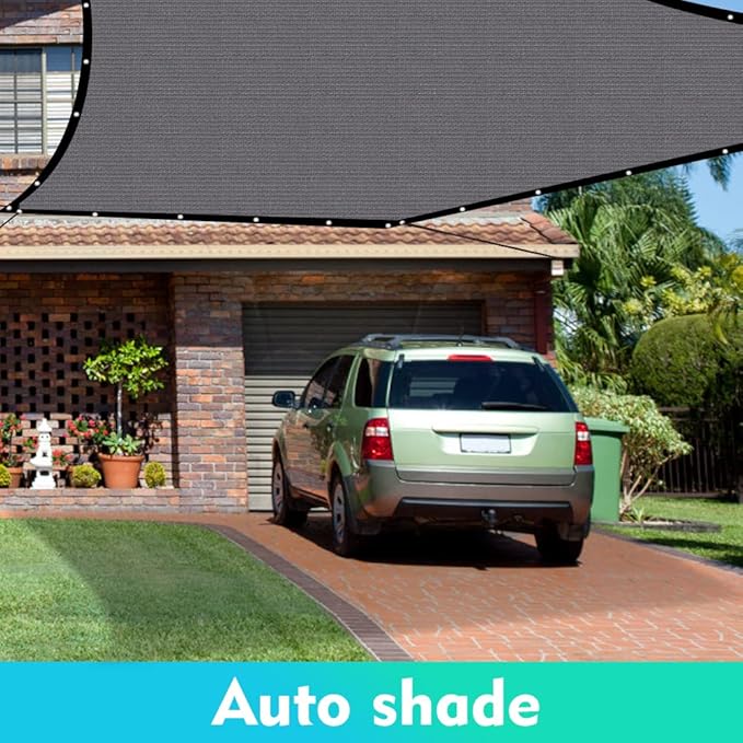 EMERIT 90% Shade Cloth Sun Shade Fabric for Patio Garden Pergola Shade Cover Canopy with Gromments (Grey, 10X14 FT)