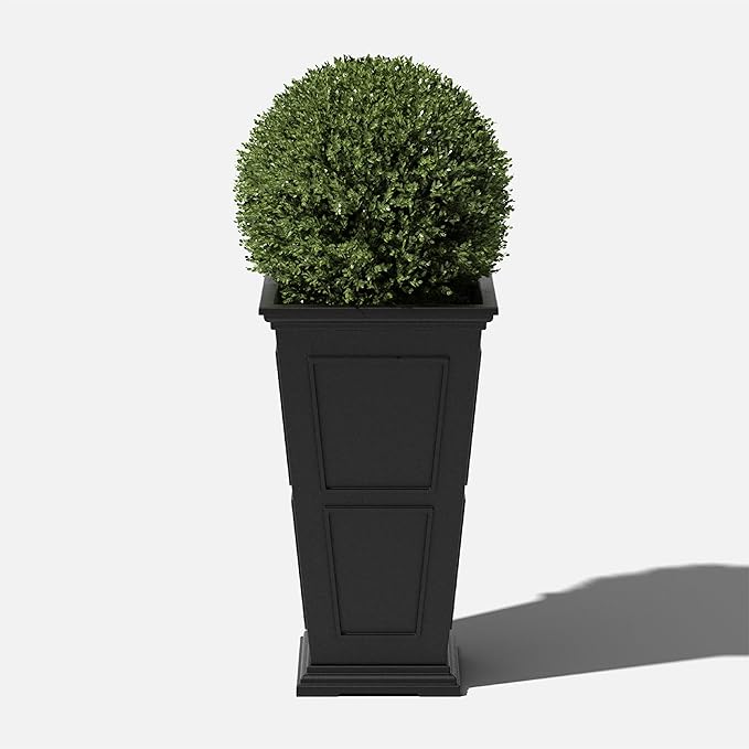 Veradek Brixton Series Tall Planter - Large Outdoor Planter for Front Porch/Patio | Crack-Resistant Plastic for All-Weather Use | Classic Estate Design for Tall Plants, Flowers, Trees