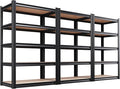Set of 3 Garage Shelving-2050LBS 5 Tier Storage Shelves,Adjustable Heavy Duty Metal Shelving Unit and Storage Large Rack,Utility Steel Shelf For Shop Warehouse Industrial Pantry Basement 71"x35"x16"