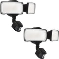 UME 2 Pack 19W LED Flood Light Motion Sensor Outdoor, 2 Adjustable Head, 2000LM, 5000K, IP65 Waterproof, Dusk to Dawn Security Light with Photocell for Exterior,Outside,Garage,House(Black)