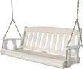 Amish Casual Heavy Duty Mission Treated Porch Swing, 6-Foot, Semi-Solid White Stain, 8Ft Chains, Without Cups