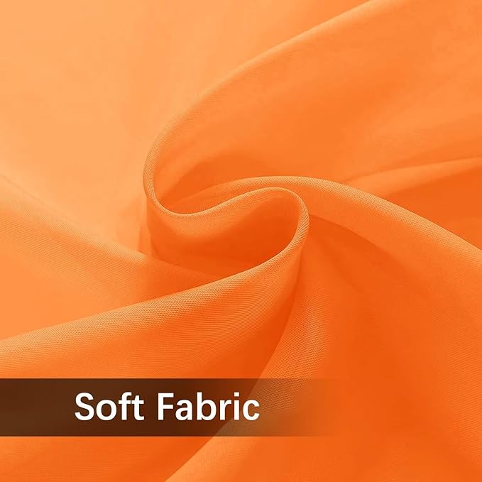 SpaceDresser Waterproof Outdoor Sheer Curtains for Patio - 2 Panels Rod Pocket Indoor Voile Sheer Curtain for Living Room,100W x 84L inch, Orange