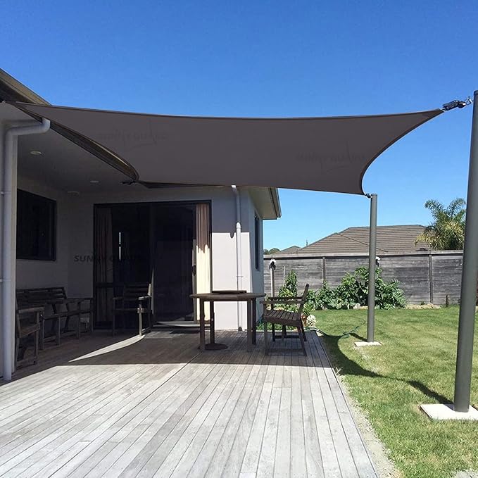 SUNNY GUARD Custom Size 4'x10' Dark Grey Sun Shade Sail Rectangle UV Block Shade for Backyard Yard Patio Deck Garden(Customized)