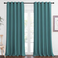 NICETOWN Patio Blackout Curtain Panels - Extra Wide Sliding Door Thermal Insulated Drape, Privacy Room Divider Curtain for Bedroom Office (Sea Teal, 66 x 118 Inch Long)