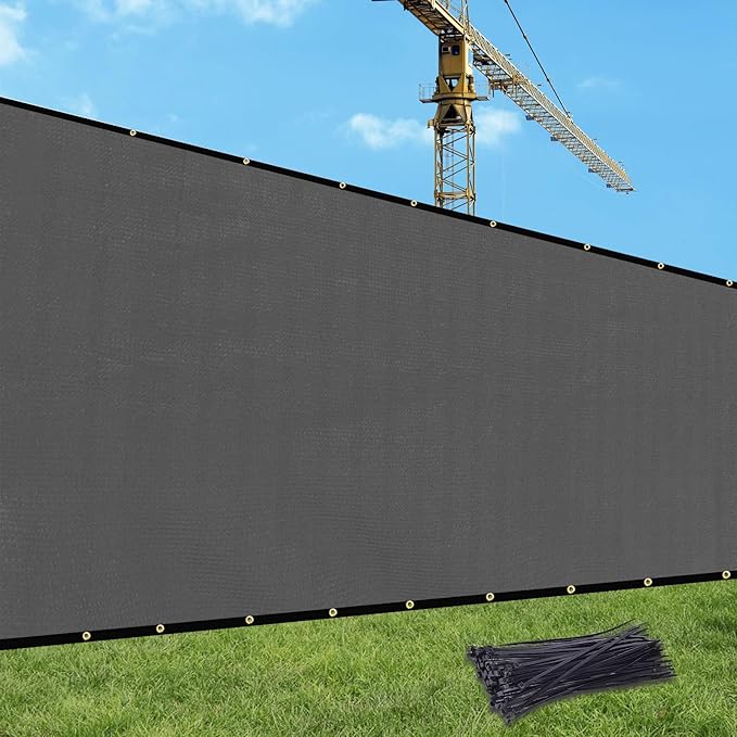 UPGRADE Privacy Fence Screen 5'x30' Dark Grey Outdoor 90% Visibility Blockage 170 GSM Mesh Shade Cover Panels for Backyard,Balcony,Home Decoration with Zip Ties,Customized Avaliable