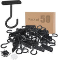 50Pack Ceiling Hooks Bulk for Hanging Plants Black 2.5in