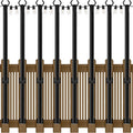 AILBTON 8 Pack 5Ft String Light Poles,Light Poles for Outside String Lights,Outdoor Light Poles with Fence Bracket,Metal Pole Stand for Patio,Backyard,Deck