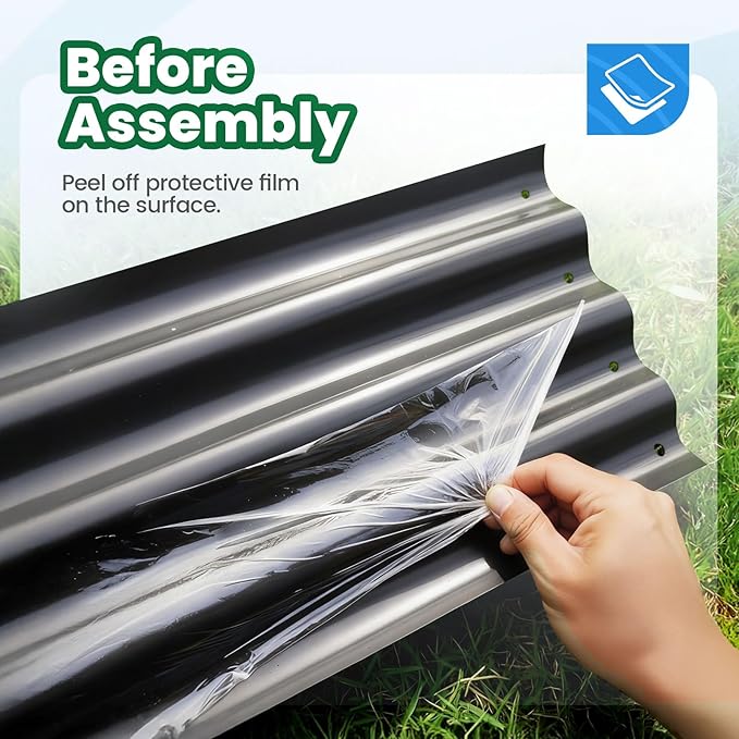 Quictent Galvanized Raised Garden Bed 6x3x2 Ft Metal Planter Box Bottomless for Backyard Outdoor, Include 1 pc Tomato Cage (Dark Gray)
