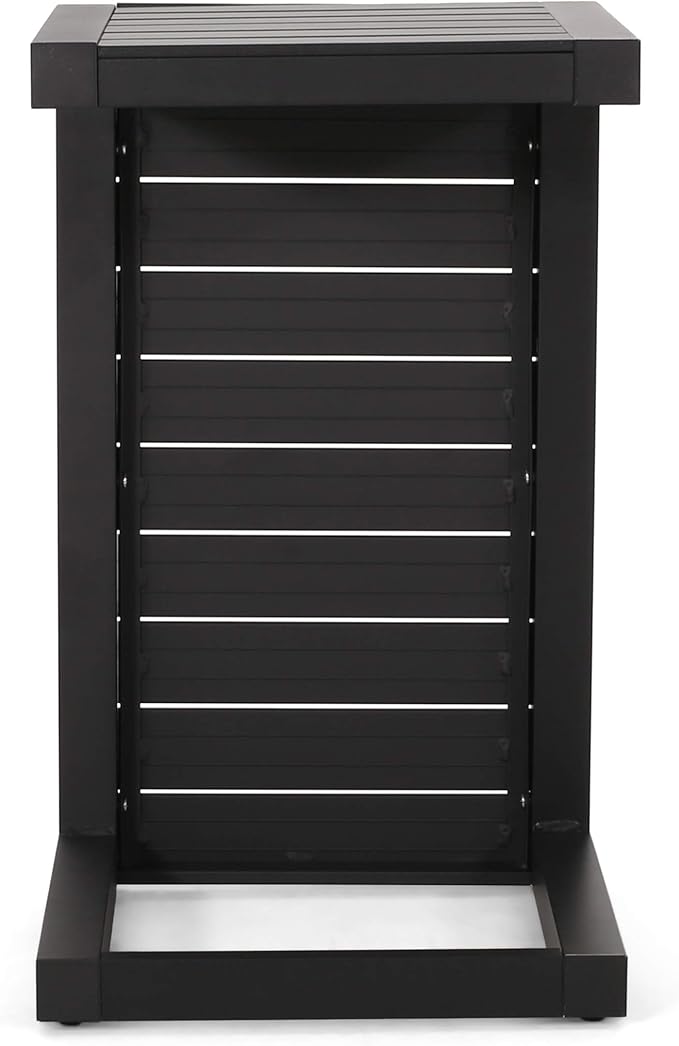 Christopher Knight Home Jesse Coral Outdoor Modern Aluminum C-Shaped End Table, Matte Black