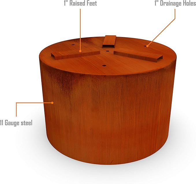 PLANTERCRAFT Corten Steel Metal Planter Box, Round Sizes, Modern Garden Steel planters for Commercial and Residential Outdoor Use.