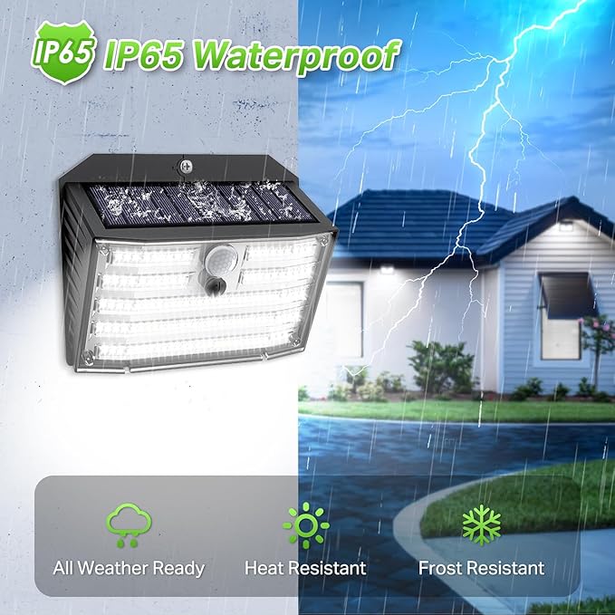 [12 Packs] Solar Motion Lights Outdoor, Ultra Bright Solar Fence Lights with Motion Sensor, IP65 Waterproof Security Light 3 Modes, 270° Lighting Angle, Wall Lights for Deck Patio Fence Garage Door