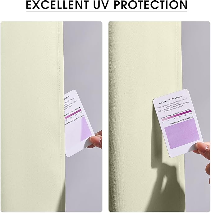 NICETOWN Fade Resistant Outdoor Curtains for Patio Waterproof 2 Panels, UV Protection Grade 4 Lightfastness Fade-Proof & Blackout Drapes for Deck, Porch, Gazebo, Light Beige, W52 x L96 Each Panel