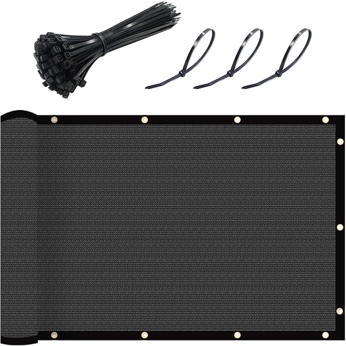UPGRADE Fence Privacy Screen 4' x 25' Fence Commercial Shade Cover with Brass Grommets Heavy Duty Perfect for Outdoor Back Yard-Dark Grey, Customizable