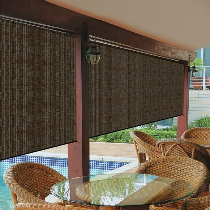 90% Shade Cloth Sun Fabric Privacy Screen Cover for Patio Garden Pergola Canopy with Gromments (Mocha, 8X10 FT)