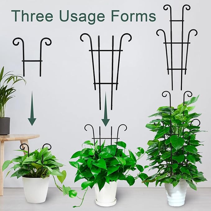 Coomin 23in Taller Plant Trellis for Climbing Plants Indoor, Sturdy Houseplant Trellis for Potted Plants with Ties, Vine Plant Support for Monstera Pothos Ivy, Plant Decor, 2P