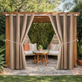 DIVA EN CAMINO DEC Outdoor Patio Curtain Waterproof Darkening Thermal Insulated Indoor Curtains for Bedroom, Porch, Living Room, Pergola, Cabana, W52 x L72, Camel Brown, Set of 2 Panels