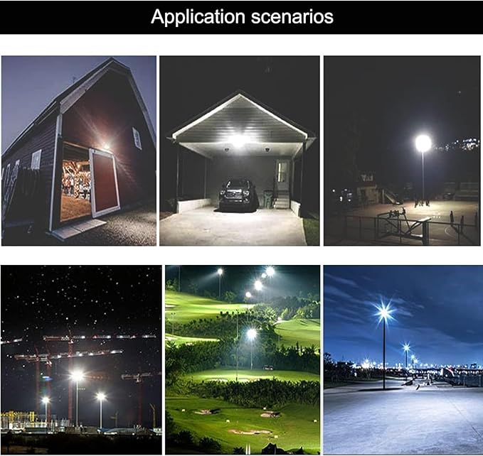 4Pack LED Flood Light Outdoor,100W LED Work Light 11000lm with 6FT US Plug,IP66 Waterproof Exterior Security Lights,6000K Daylight White Outside Floodlights Slim Design for Playground Yard
