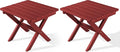 SERWALL Folding Outdoor Side Table Set of 2, Portable Adirondack Side Table, Red