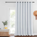 NICETOWN Patio Door Curtain 132 inches Long, Grommet Room Divider Sliding Door Curtain Light Blocking Thermal Insulated for Bedroom/Living Room, Greyish White, W100 x L132, 1 Panel