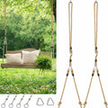2 Pack Porch Swing Rope Kit Swing Bed Straps Holds 800 lbs Adjustable Polypropylene Rope Heavy Duty Claws for Porch Garden Playground(118 Inches, 9.84ft)