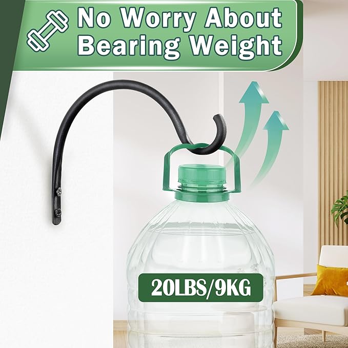 Qiang Ni Hanging Plant Bracket Hooks: 6 Inch Wall Plant Hook Planters and Decor - 2 Piece Rust-Resistant and Secure Brackets Maximize Your Outdoor Living Space
