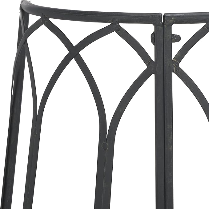 SAFAVIEH Outdoor Collection Abia Victorian Antique Black Semicircle Tree Bench