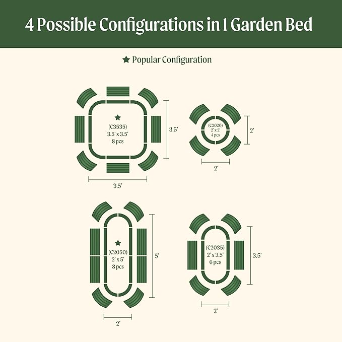 32" Extra Tall Raised Garden Bed Kits, 3.5 x 3.5 x 2.7ft Raised Planter Box Outdoor, 2 x 5 x 2.7ft Deep Root 4 in 1 Modular Metal Raised Beds for Gardening Vegetables Flowers Fruits - Modern Gray