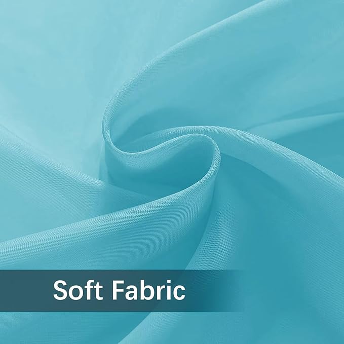 SpaceDresser Waterproof Outdoor Sheer Curtains for Patio - 2 Panels Rod Pocket Indoor Voile Sheer Curtain for Living Room,52W x 108L inch, Aqua