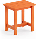 LUE BONA Outdoor Side Table, HDPS Small Outdoor Table, Adirondack Side Table, Outside End Table for Patio, Porch, Deck, Pool, Weather Resistant/Easy Maintenance/Indoor or Outside Use, Orange