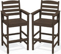 SERWALL Tall Adirondack Chairs Set of 2, Oversize Balcony Adirondack Chairs Set, Outdoor Bar Height Barstools Widened Chair Set for Bistro, Poolside, Garden, Coffee