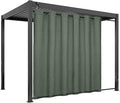 Easy-Going Linen Look Outdoor Curtains Waterproof Windproof Porch Curtains, Soft Thicken Outdoor Privacy Curtains for Patio, Gazebo, Grommet Top and Tab Bottom Drape, 1 panel, 110x108 inch, Sage Green