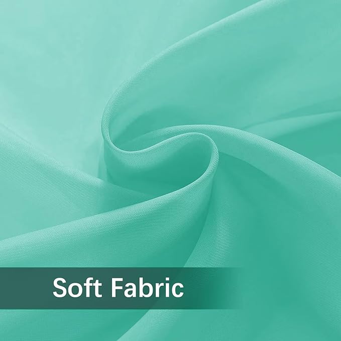 SpaceDresser Waterproof Outdoor Sheer Curtains for Patio - 2 Panels Rod Pocket Indoor Voile Sheer Curtain for Living Room,52W x 120L inch,Turquoise