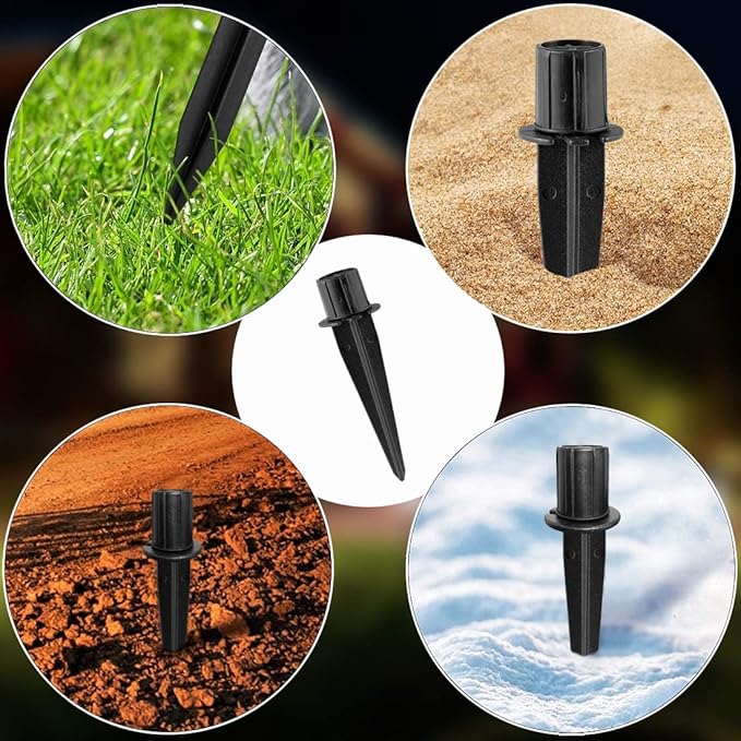 Metal Stakes Solar Lights Replacement Spike - Outdoor Ground Stake for Backyard Garden Lights Landscape Yard Pathway Patio Lamps Pole (Metal-16 Pack) - 0.78x5.36 inches