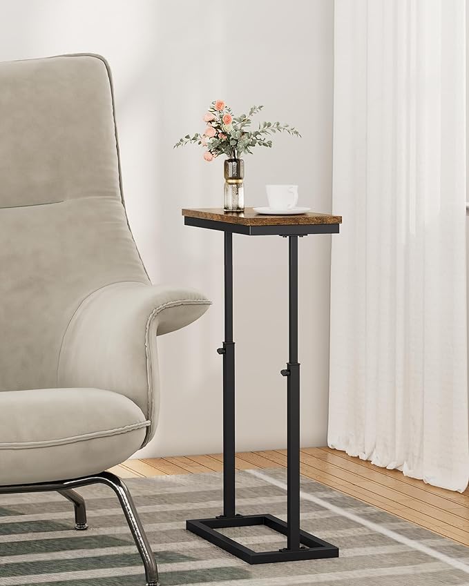 TUTOTAK End Table, Side Table, Tall Couch Table, Sofa Table, Living Room, Bed Room, Brown TB01BB0832
