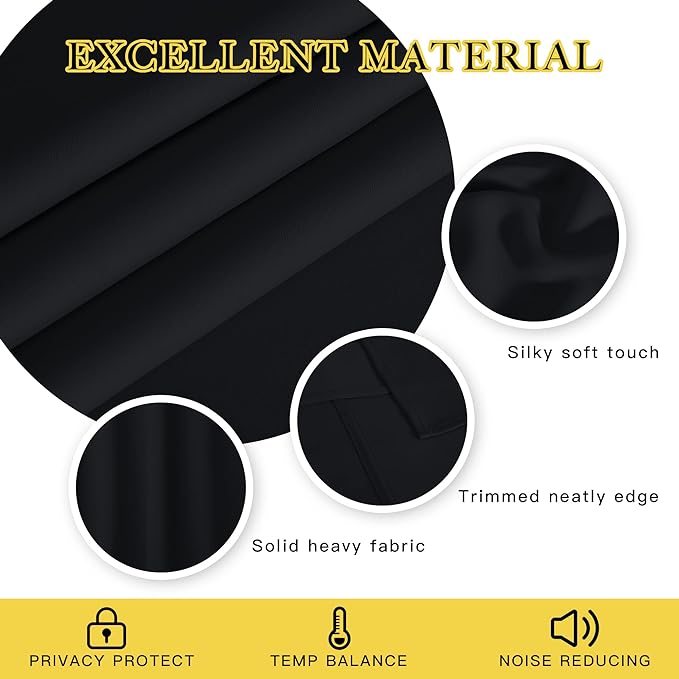 NICETOWN Black Out 144 inch Curtain for Sliding Glass Door, Grommet Thermal Insulated Sound Reducing Window Treatment Extra Wide Drape for Bedroom/Living Room, W100 x L144, 1 Panel
