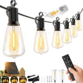 Brightown 175FT Solar String Lights Outdoor Waterproof with Remote, 56+2 LED Shatterproof Bulbs, Dimmable & Timable, 3 Light Modes - Commercial Grade Patio Lights for Garden Backyard Party Decor